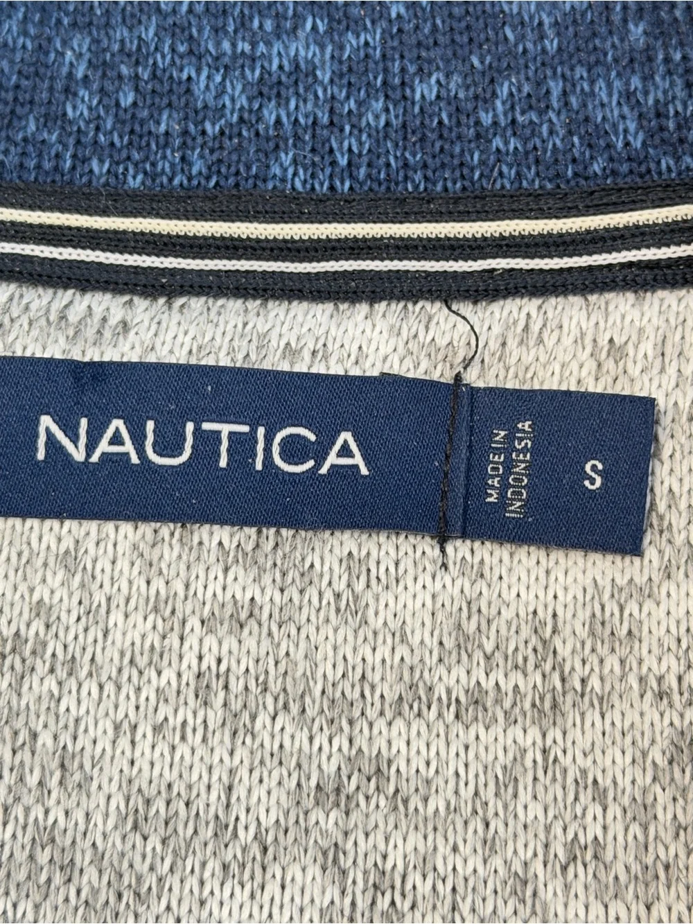Nautica Men's Gray Heathered Quarter-Zip Sweater Fleece Pullover